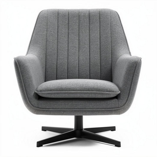 Grijze fauteuil van stof met een diameter van 75 x 70 x 85cm