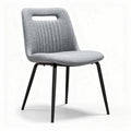 Grijze eetkamerstoel met metalen poten en comfortabele zitting 45 x 45 x 80cm