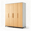 Kast van melamine in eikenkleur met vier deuren en metalen basis 180 x 80 x 200cm