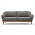 Tweed bank met houten onderstel 190 x 80 x 75 cm grijs