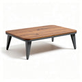 Salontafel van hout en metaal 120 x 80 x 40cm met een modern design