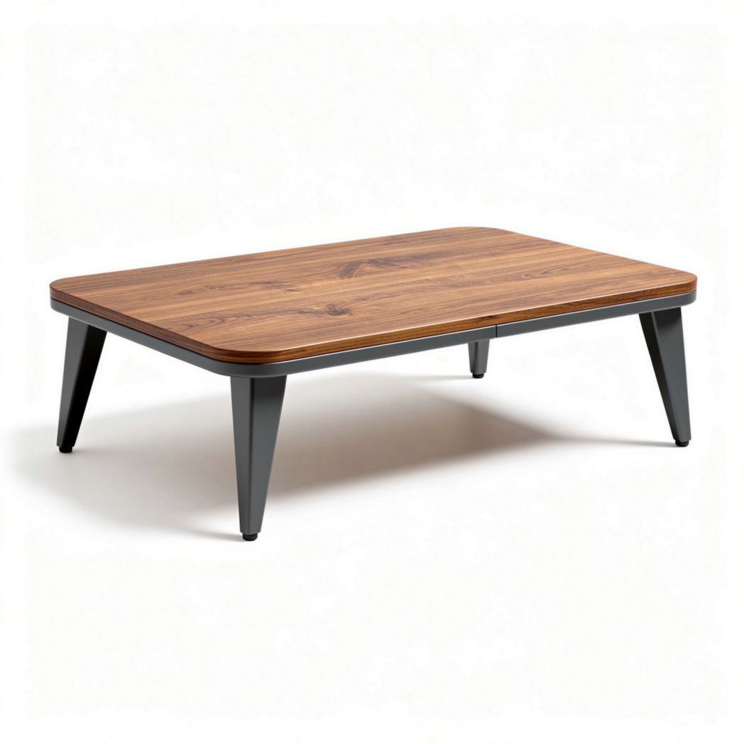 Salontafel van hout en metaal 120 x 80 x 40cm met een modern design