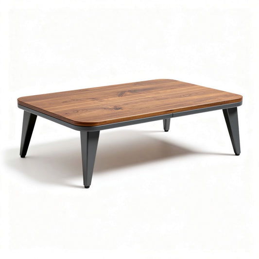 Salontafel van hout en metaal 120 x 80 x 40cm met een modern design