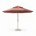 Parasol van 250 x 250 x 240cm met roestvrijstalen frame en terracotta doek