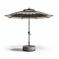 Parasols met een diameter van 240 cm in beige en antraciet met verstelbare hoogte