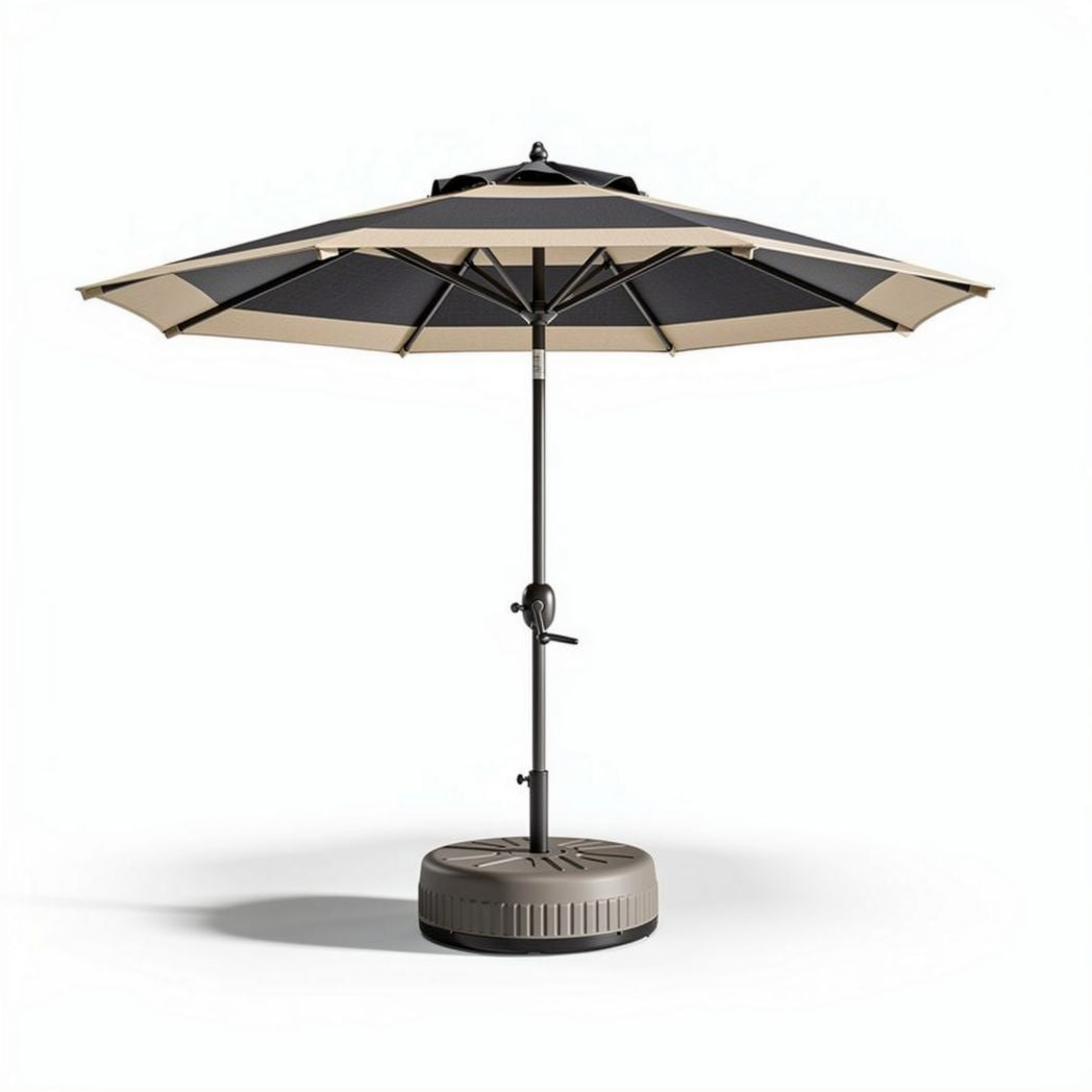 Parasols met een diameter van 240 cm in beige en antraciet met verstelbare hoogte