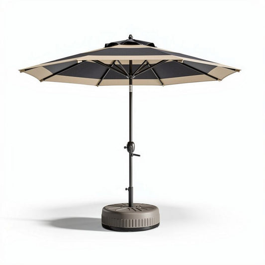 Parasols met een diameter van 240 cm in beige en antraciet met verstelbare hoogte