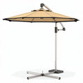 Hangende parasol van 250 x 250 cm met aluminium frame en zandkleurig doek