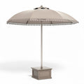 Zandkleurige parasol met metalen steun en kantafwerking 200 x 200 x 250cm