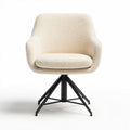 Zwenkkantoorstoel met beige stof en stalen onderstel 70 x 70 x 80cm